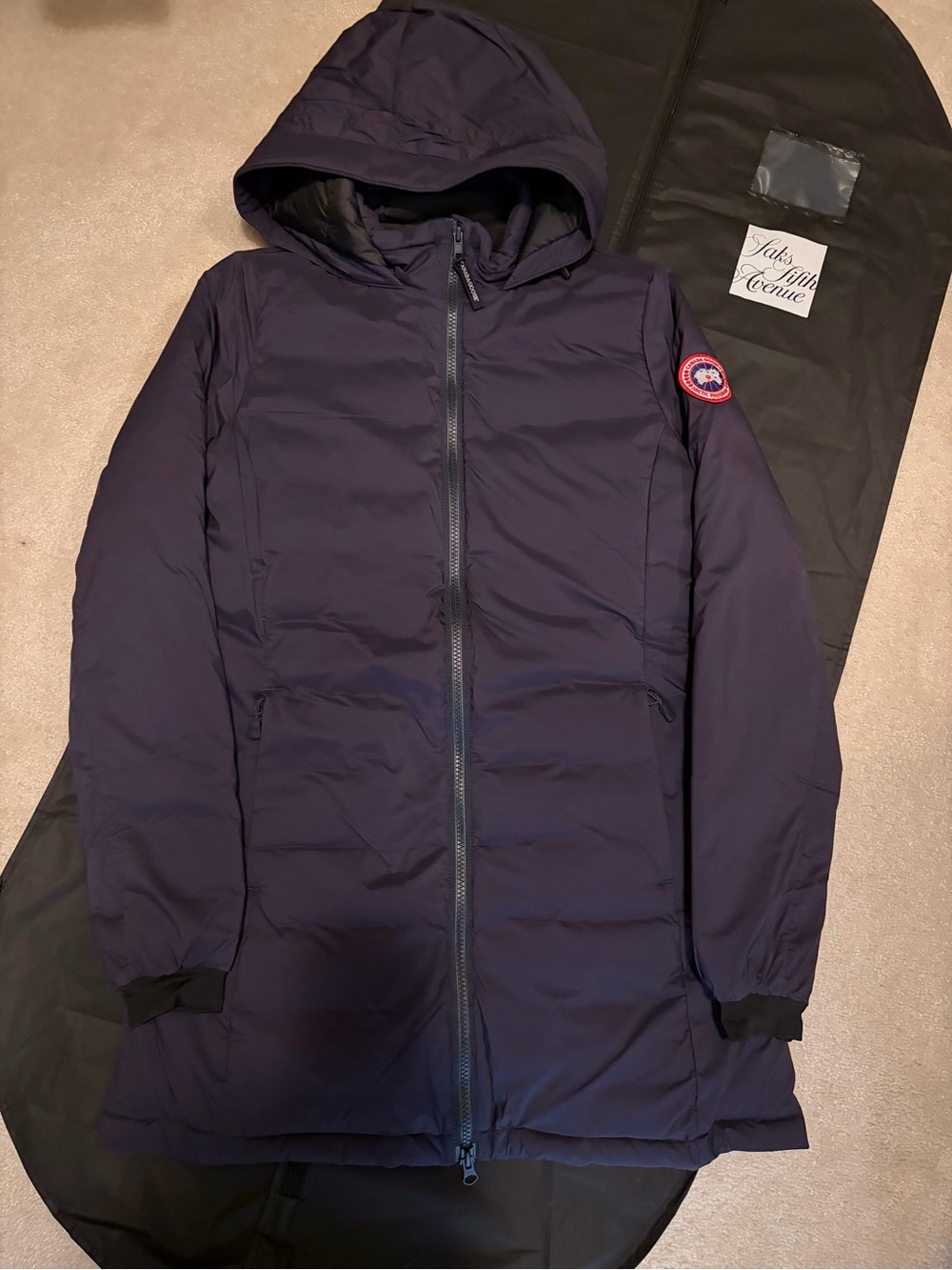 Canada Goose Navy Hooded Puffer Coat